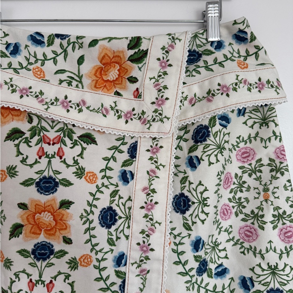 NEW Farm Rio Off-White Folk Floral Mini Wrap Skirt - Picture 3 of 12